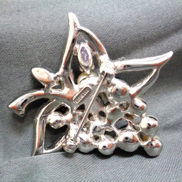 EISENBERG Ice Brooch Set Rhinestone & Faux Pearl - Picture 8 of 12